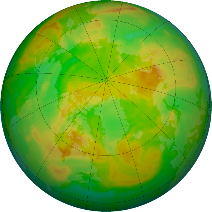 Arctic ozone map for 09 June 2003